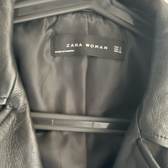 ZARA Black Genuine Leather Motorcycle Jacket Size S – New! - Picture 6 of 6